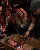 Sex, disgrace and noise! Hottie fucked at a punk show. Squirt all over